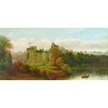 Henry Harris (1852-1926) - Oil on canvas - Chepstow Castle, signed, 31cm x 64cm  Condition: **
