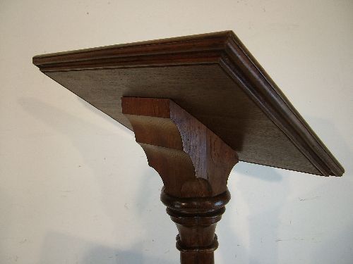 Victorian oak Gothic design lectern standing on a turned and reeded pillar and carved - Image 2 of 4