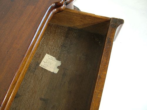 George III mahogany inverted breakfront fold over supper table, probably Irish, fitted one frieze - Image 6 of 8