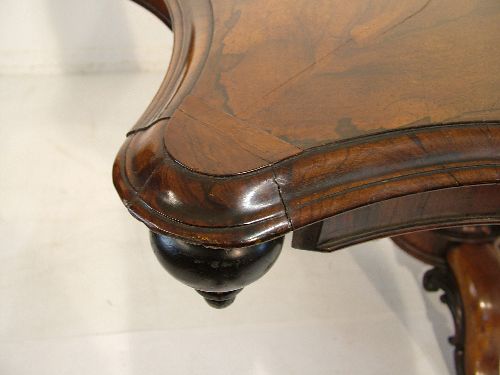 Victorian rosewood snap top centre table, the top of inverted octagonal form and standing on a - Image 3 of 7