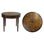 Early 19th Century Anglo-Indian coromandel and specimen wood circular table top decorated with a