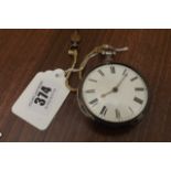 19TH CENT SILVER POCKET WATCH A/F