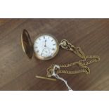 GOLD PLATED ELGIN POCKET WATCH & CHAIN (PROCEEDS TO NEPAL APPEAL)