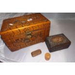 SMALL CAMPHORWOOD BOX CHINESE STYLE & OTHER TRINKET