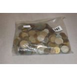 BAG OF ASSORTED FOREIGN COINS