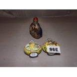 3 REPRO ENAMEL PERFUME BOTTLES