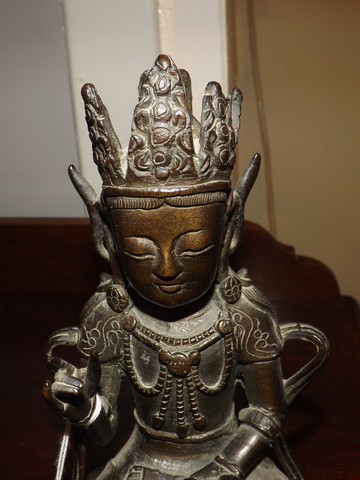 TIBETAN BRONZE BUDDHA 8" HIGH - Image 3 of 5