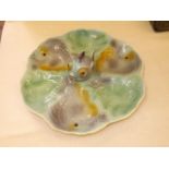 SHORTERWARE FISH PATTERN HOR-D-OEUVRES TRAY WITH NOVELTY CONDIMENT FISH IN CENTRE
