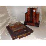 FAUX BOOKENDS ,BLOTTER, & DESK SET