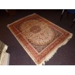 BEIGE GROUND KESHAN RUG 1.90 X 1.40