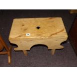 PINE FIRESIDE STOOL