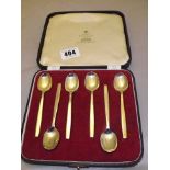 BOXED SET OF VINERS SILVER COFFEE SPOONS SHEFFIELD 1962/63