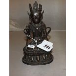 TIBETAN BRONZE BUDDHA 8" HIGH