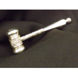 WILLIAM V1 SILVER GAVEL 1835 HALLMARKED ,WK POSSIBLY WILLIAM KNIGHT ,PROPERTY OF THE LATE WING