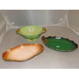 TWO CARLTON SANDWICH PLATES & DISH