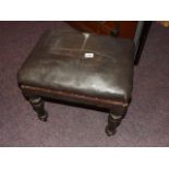 VICTORIAN STOOL WITH UPHOLSTERED TOP