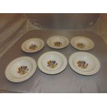 SET OF 6 DESSERT BOWLS DECORATED WITH  4 FLAGS INSET FOR RIGHT AND FREEDOM
