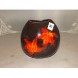 POOLE POTTERY FOREST FLAME VASE