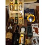 WHISKY MINIATURES,DRAM GLASS, PAPERWEIGHT ETC