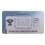 DIAMANTE SCIOLTO TAGLIO BRILLANTE 0,30 CT IN BLISTER colore F -  purezza IF con certificato