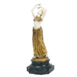 THEOPHILE FRANCOIS SOMME Francia 1871-1952 "Odalisca", scultura crisoelefantina in bronzo e avorio