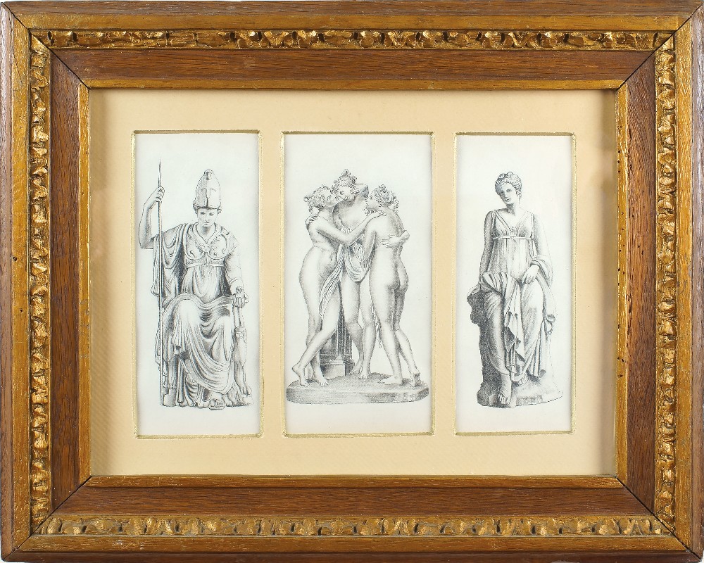 DISEGNO A MATITA XX Sec. "Figure tratte dall'antico", entro cornice  A PENCIL DRAWING 20th