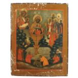 Icon of the Mother of God of the Life-giving Spring Tempera on board, with certification of