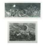 Renzo Vespignani "Untitled", pair of etchings, signed and dated 83 (lower right), framed Rome 1924 -