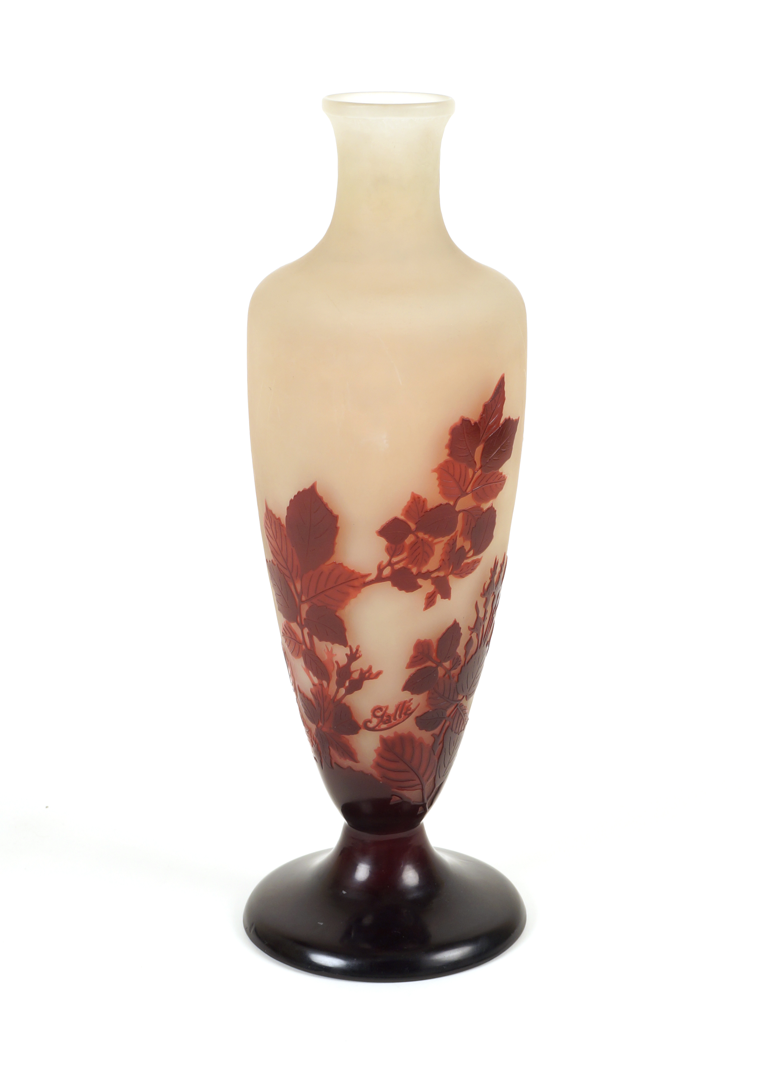 Emile Galle' Cameo glass decorated with roses and signed under the base, perfect conditions - Image 2 of 3