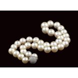 Australian baroque pearl necklace With beads from 10 mm. to 15 mm. weighing ca. 500 carats. The