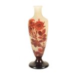 Emile Galle' Cameo glass decorated with roses and signed under the base, perfect conditions