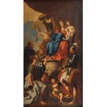 Circle of Sebastiano Conca "The adoration of the Virgin", oil on canvas, framed 18th century