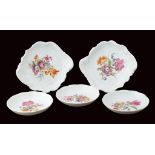 A Richard Ginori lot (5) Comprising three plates and two serving dishes, marked under the base