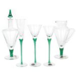 A set of Bohemian glasses (19) Comprising 5 water glasses, 6 wine glasses, 6 flutes, 1 carafe and