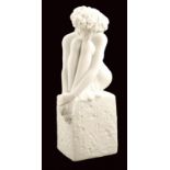 A Royal Copenhagen biscuit porcelain figure Titled "Virgo", Christel Zodiac, mark under the base