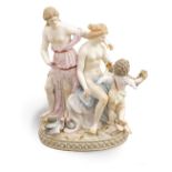 A Meissen porcelain group Modelled as the allegory of Venus and Cupido, after the original model