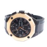 A 18K rose gold, steel and titanium Baume & Mercier Riviera Chronograph wristwatch 44,5 mm