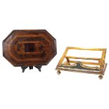 A mixed wood lot (2) Comprising a book rest and a wooden tray 19th century