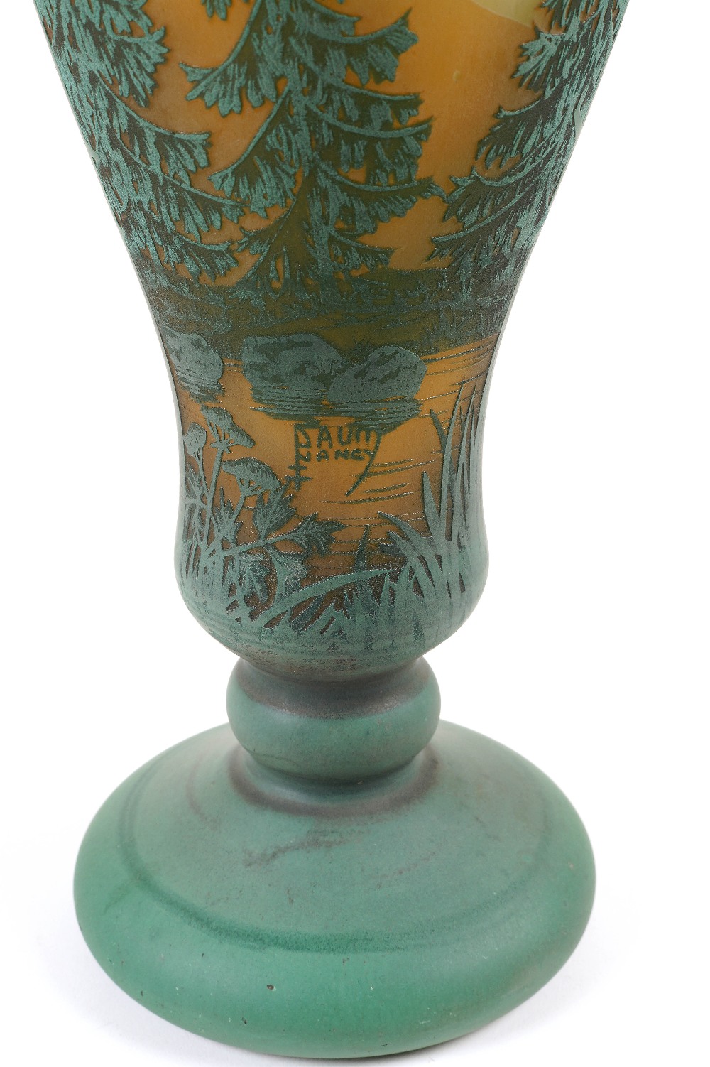 Daum Frerès Cameo glass decorated with trees and landscape scenes, signed and in perfect - Image 2 of 2