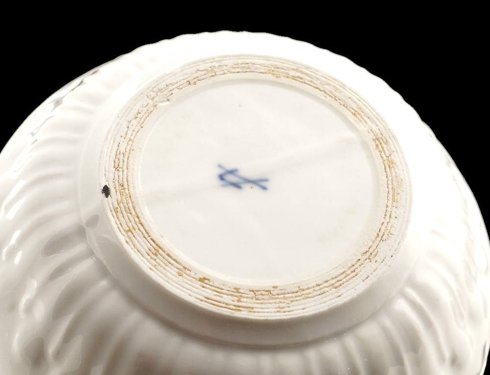 A small Meissein porcelain bottle cooler Floral decorations and gilt rim, mark under the base 19th - Image 2 of 2