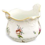 A small Meissein porcelain bottle cooler Floral decorations and gilt rim, mark under the base 19th