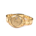 An 18K gold Rolex Datejust President lady's wristwatch Circular watchcase with a diameter of 26