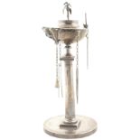 An antique Italian silver oil lamp Silversmith Antonio Cappelletti (1803 - 1838) (mark 344),