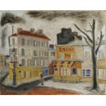 Orfeo Tamburi "At the Tabac", 1956, oil on canvas, signed lower centre and on the reverse signed,