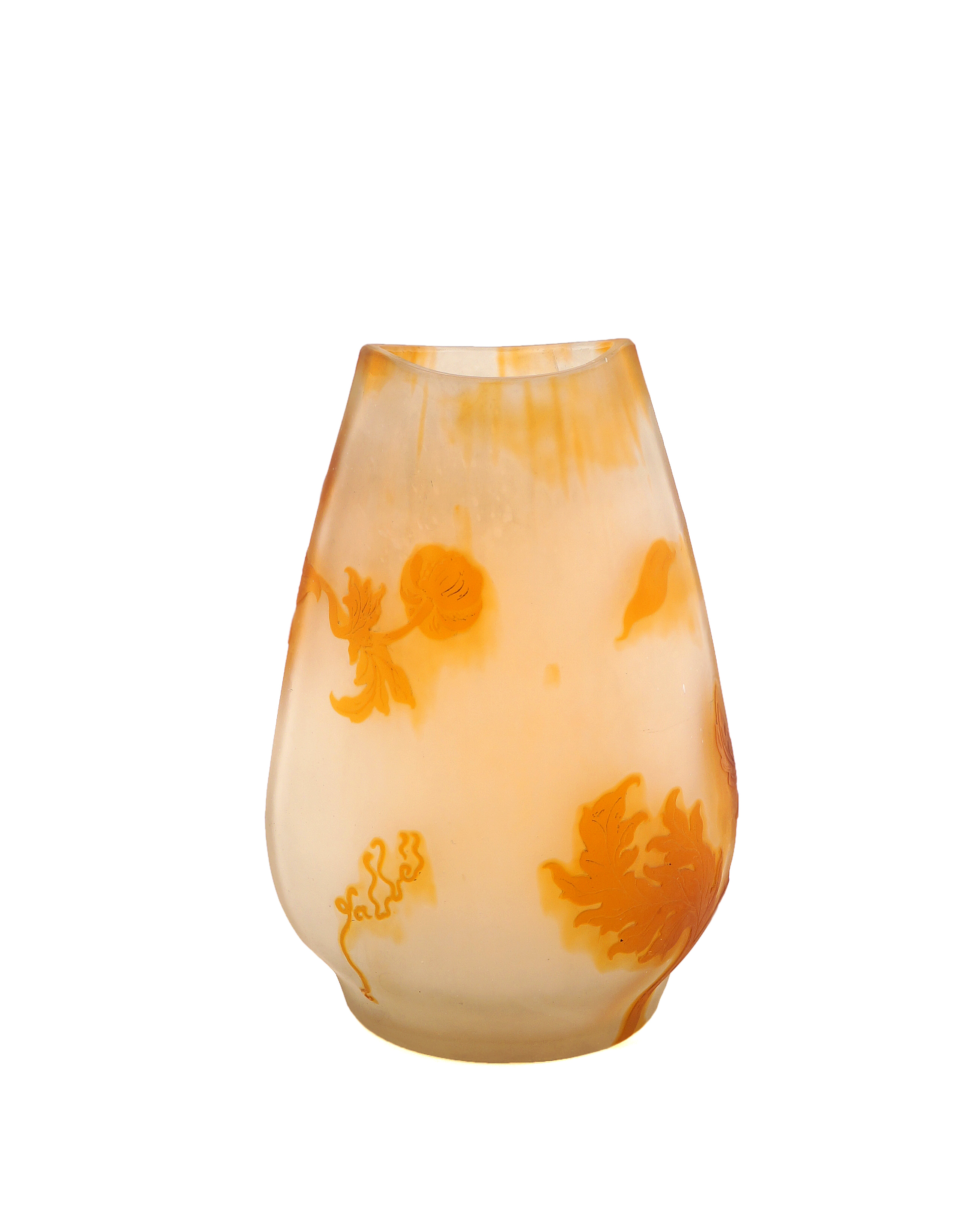 Emille Galle' A small cameo glass vase, signed nouveau style Nancy, 1846-1904 h. 16,5 cm. - Image 2 of 2