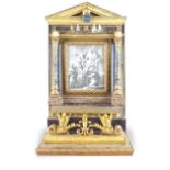 A Roman giltwood "edicola" Decorated with card, simulating different types of marble. In the