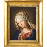 Copy of Giovanni Battista Salvi, called "Sassoferrato" "Praying Mary", oil on canvas, gilt frame