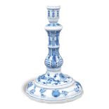 A pair of Meissen porcelain candelabra Blue Onion pattern, mark under the base late 19th century