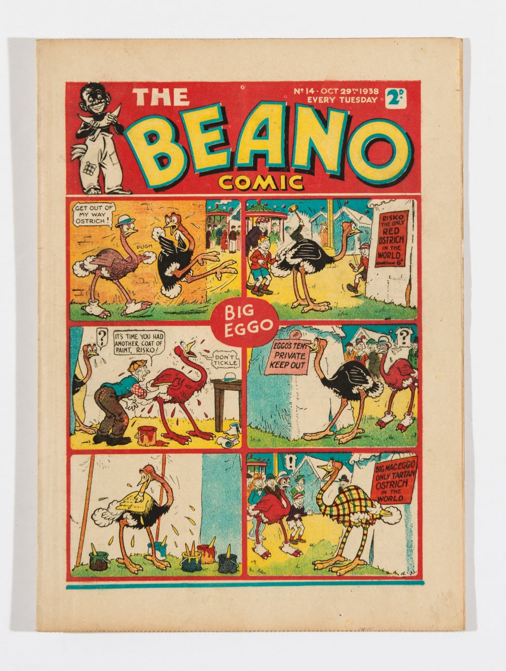 Beano No 14 (1938). Bright, fresh covers, cream pages. Only a few copies known to exist [vfn]