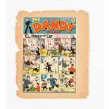 Dandy 100 (1939). Front cover printer's proof signed off by sub-editor for production [vfn]